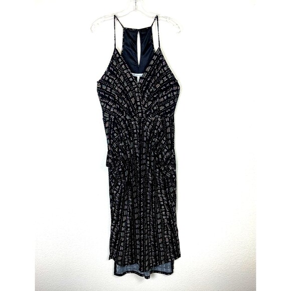 BCBGeneration Matchsticks Surplice Maxi Dress Size M Black Multi Strappy Pockets - Picture 7 of 10